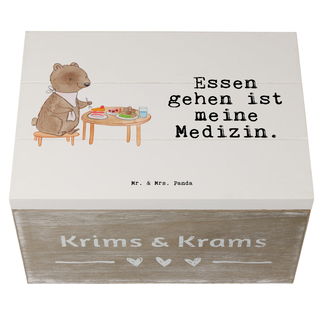 Holzkiste Bär Essen gehen Medizin Holzkiste, Kiste, Schatzkiste, Truhe, Schatulle, XXL, Erinnerungsbox, Erinnerungskiste, Dekokiste, Aufbewahrungsbox, Geschenk, Sport, Sportart, Hobby, Schenken, Danke, Dankeschön, Auszeichnung, Gewinn, Sportler, Essen gehen, Essen, Restaurant, Restaurantbesuch, Köstlichkeiten