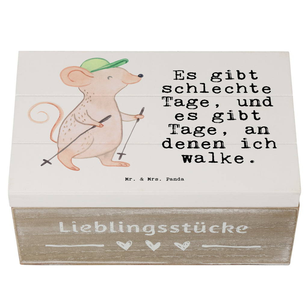 Holzkiste Maus Walking Tage Holzkiste, Kiste, Schatzkiste, Truhe, Schatulle, XXL, Erinnerungsbox, Erinnerungskiste, Dekokiste, Aufbewahrungsbox, Geschenk, Sport, Sportart, Hobby, Schenken, Danke, Dankeschön, Auszeichnung, Gewinn, Sportler, Walking, Walken, schnelles Gehen, Spazieren gehen