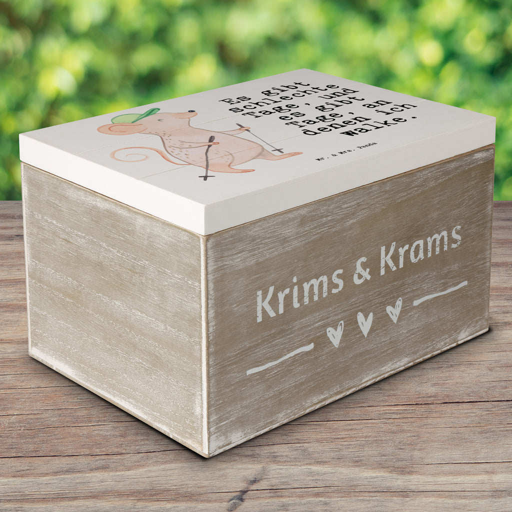 Holzkiste Maus Walking Tage Holzkiste, Kiste, Schatzkiste, Truhe, Schatulle, XXL, Erinnerungsbox, Erinnerungskiste, Dekokiste, Aufbewahrungsbox, Geschenk, Sport, Sportart, Hobby, Schenken, Danke, Dankeschön, Auszeichnung, Gewinn, Sportler, Walking, Walken, schnelles Gehen, Spazieren gehen