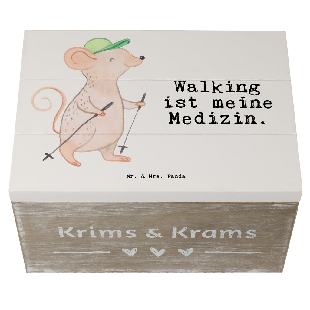 Holzkiste Maus Walking Medizin Holzkiste, Kiste, Schatzkiste, Truhe, Schatulle, XXL, Erinnerungsbox, Erinnerungskiste, Dekokiste, Aufbewahrungsbox, Geschenk, Sport, Sportart, Hobby, Schenken, Danke, Dankeschön, Auszeichnung, Gewinn, Sportler, Walking, Walken, schnelles Gehen, Spazieren gehen