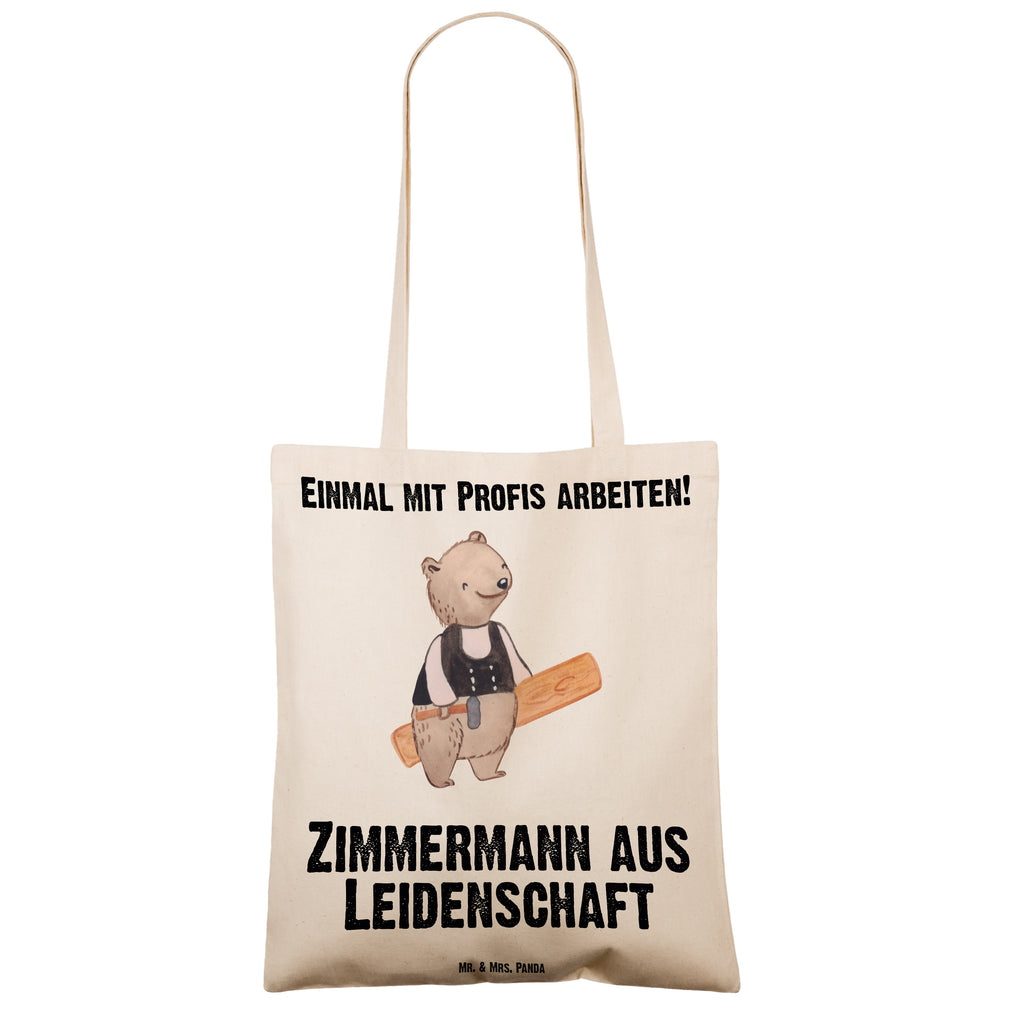 Tragetasche Zimmermann aus Leidenschaft Beuteltasche, Beutel, Einkaufstasche, Jutebeutel, Stoffbeutel, Beruf, Ausbildung, Jubiläum, Abschied, Rente, Kollege, Kollegin, Geschenk, Schenken, Arbeitskollege, Mitarbeiter, Firma, Danke, Dankeschön