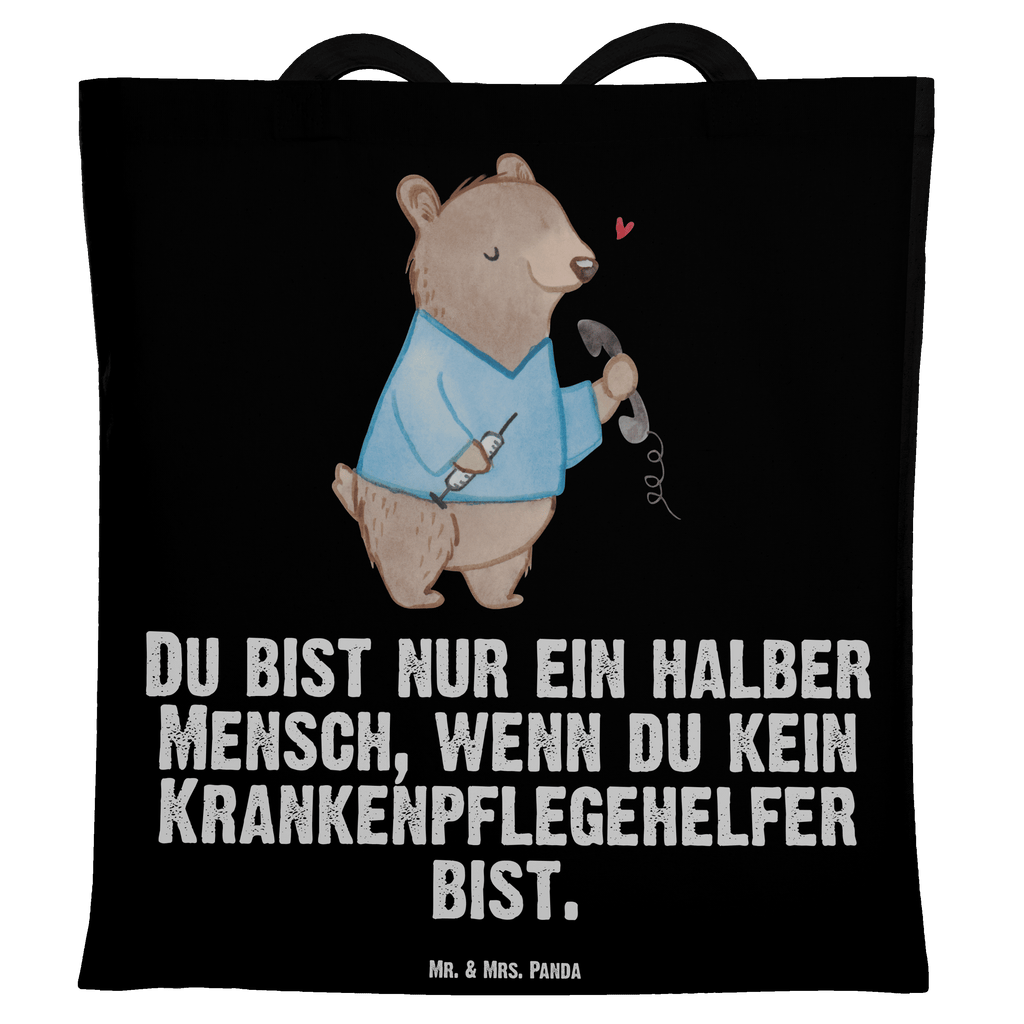 Tragetasche Krankenpflegehelfer mit Herz Beuteltasche, Beutel, Einkaufstasche, Jutebeutel, Stoffbeutel, Beruf, Ausbildung, Jubiläum, Abschied, Rente, Kollege, Kollegin, Geschenk, Schenken, Arbeitskollege, Mitarbeiter, Firma, Danke, Dankeschön, Krankenpflegehelfer, Pflegehelfer, Pflegekraft