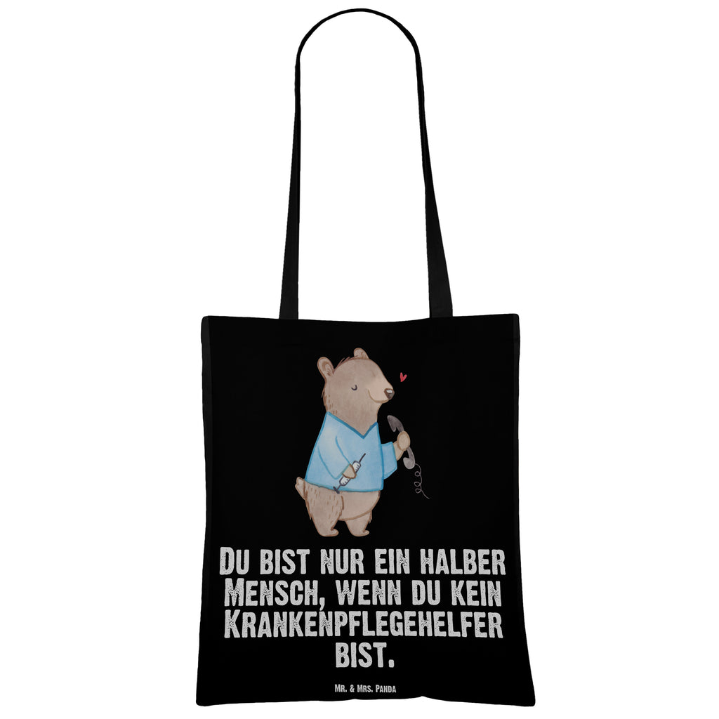 Tragetasche Krankenpflegehelfer mit Herz Beuteltasche, Beutel, Einkaufstasche, Jutebeutel, Stoffbeutel, Beruf, Ausbildung, Jubiläum, Abschied, Rente, Kollege, Kollegin, Geschenk, Schenken, Arbeitskollege, Mitarbeiter, Firma, Danke, Dankeschön, Krankenpflegehelfer, Pflegehelfer, Pflegekraft
