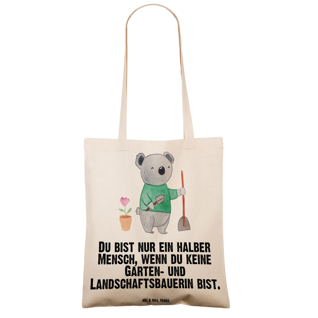 Tragetasche Garten- und Landschaftsbauerin mit Herz Beuteltasche, Beutel, Einkaufstasche, Jutebeutel, Stoffbeutel, Beruf, Ausbildung, Jubiläum, Abschied, Rente, Kollege, Kollegin, Geschenk, Schenken, Arbeitskollege, Mitarbeiter, Firma, Danke, Dankeschön, Gärtnerin, Gartenplaner, Gärtnerei, Gartenbau, Hobbygärtnerin, Garten- und Landschaftsbauerin