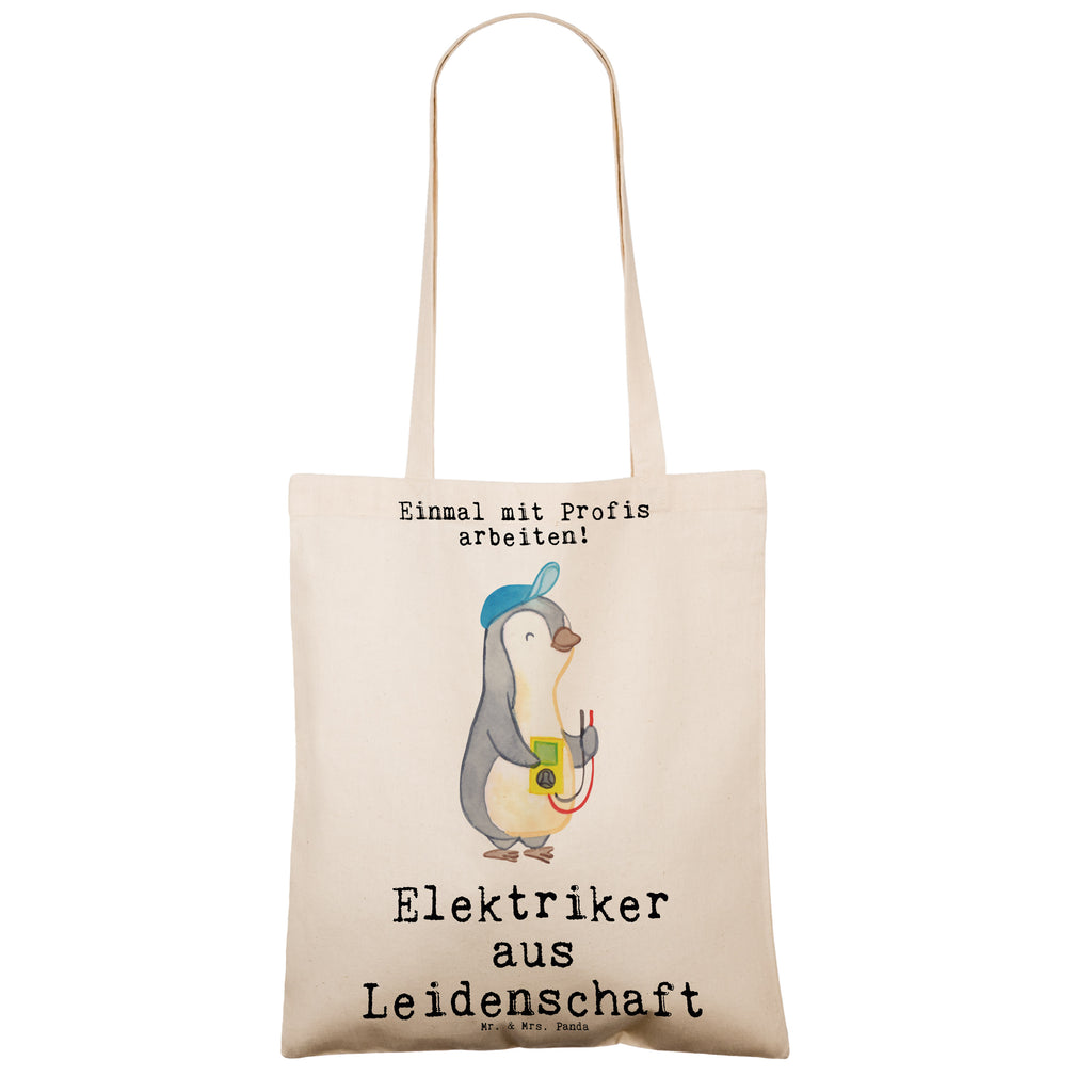 Tragetasche Elektriker aus Leidenschaft Beuteltasche, Beutel, Einkaufstasche, Jutebeutel, Stoffbeutel, Beruf, Ausbildung, Jubiläum, Abschied, Rente, Kollege, Kollegin, Geschenk, Schenken, Arbeitskollege, Mitarbeiter, Firma, Danke, Dankeschön, Elektriker, Elektronmonteur, Elektrotechniker, Elektroinstallateur, Elektromeister, Gesellenprüfung