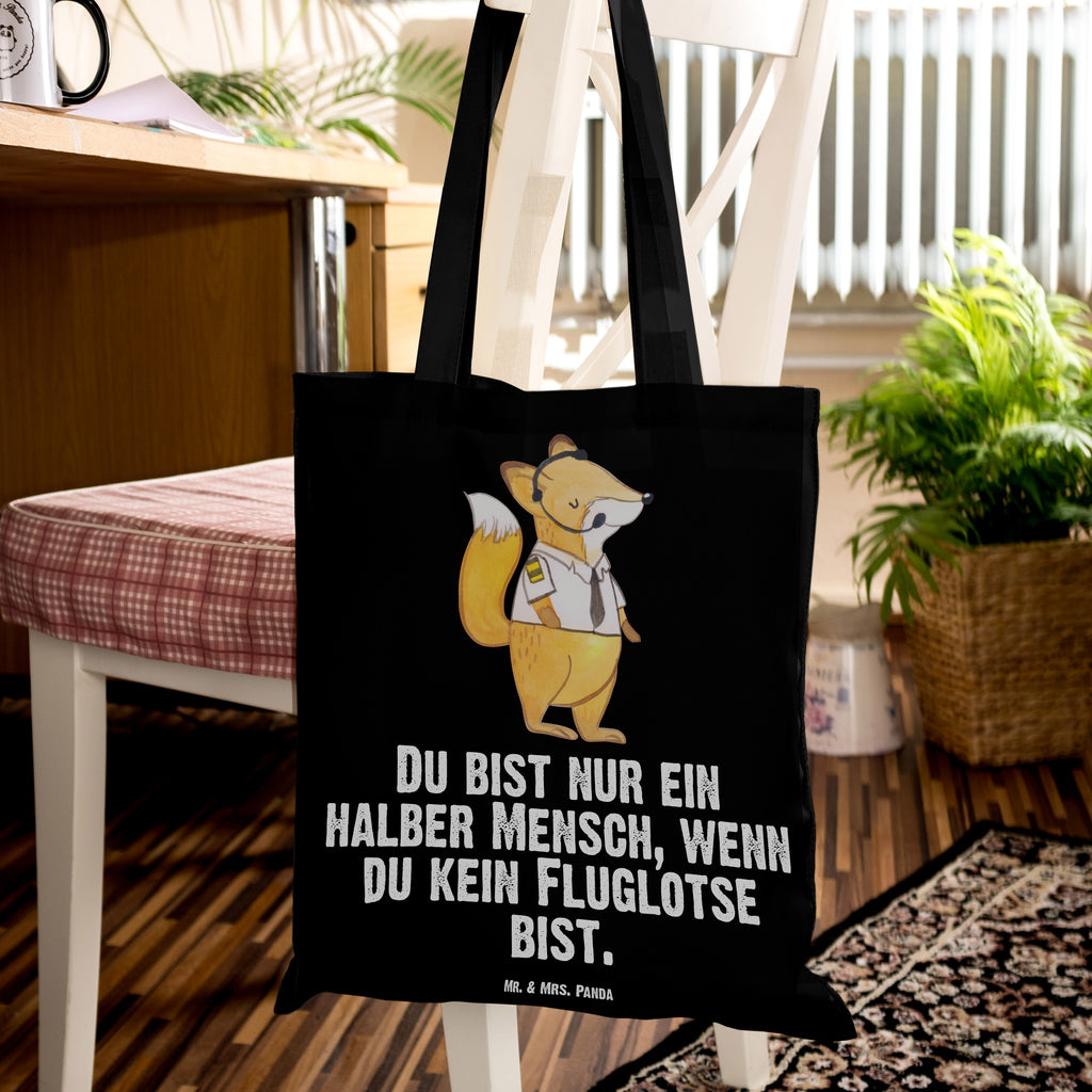 Tragetasche Fluglotse mit Herz Beuteltasche, Beutel, Einkaufstasche, Jutebeutel, Stoffbeutel, Beruf, Ausbildung, Jubiläum, Abschied, Rente, Kollege, Kollegin, Geschenk, Schenken, Arbeitskollege, Mitarbeiter, Firma, Danke, Dankeschön, Fluglotse, Flugverkehrsleiter, Luftfahrtpersonal, Flugsicherung