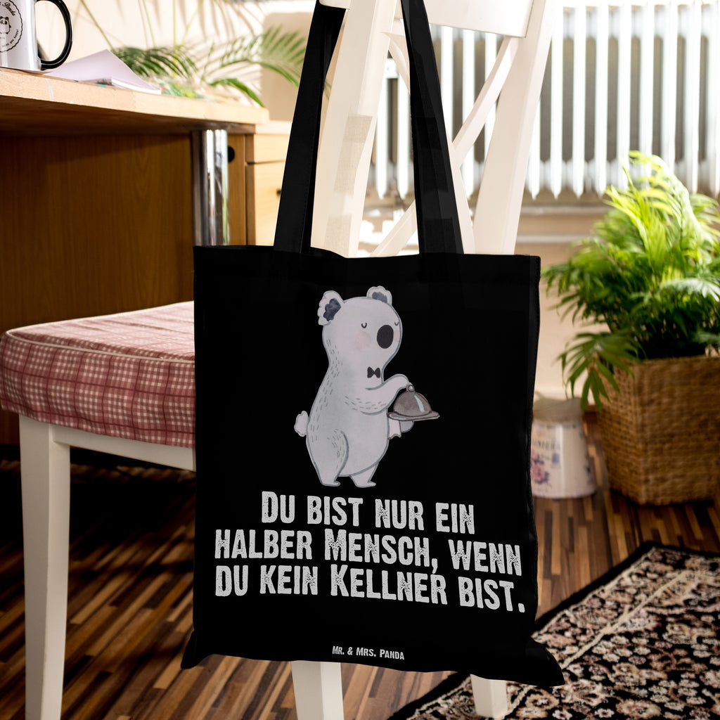 Tragetasche Kellner mit Herz Beuteltasche, Beutel, Einkaufstasche, Jutebeutel, Stoffbeutel, Beruf, Ausbildung, Jubiläum, Abschied, Rente, Kollege, Kollegin, Geschenk, Schenken, Arbeitskollege, Mitarbeiter, Firma, Danke, Dankeschön, Kellner, Servicekraft, Restaurant, Ober