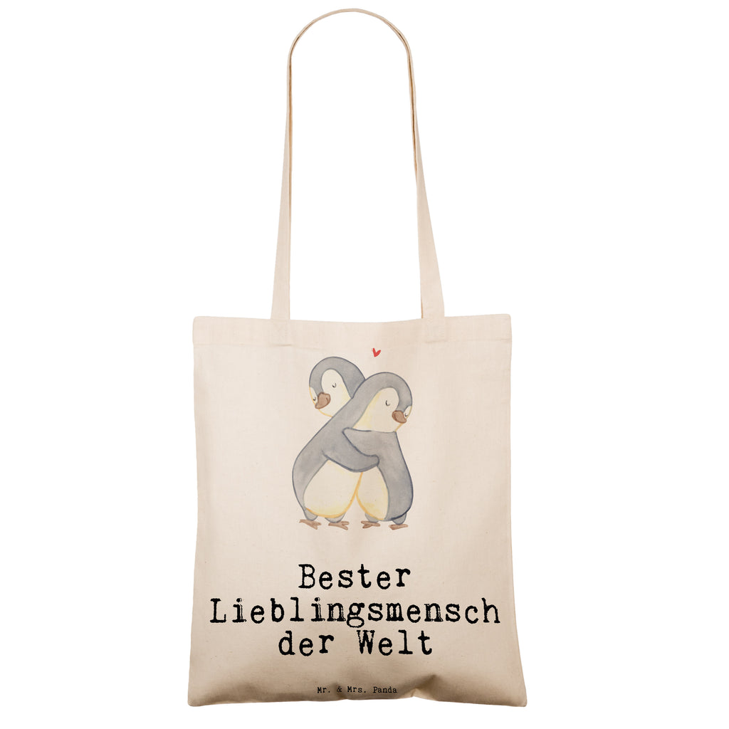 Tragetasche Pinguin Bester Lieblingsmensch der Welt Beuteltasche, Beutel, Einkaufstasche, Jutebeutel, Stoffbeutel, für, Dankeschön, Geschenk, Schenken, Geburtstag, Geburtstagsgeschenk, Geschenkidee, Danke, Bedanken, Mitbringsel, Freude machen, Geschenktipp, Lieblingsmensch, Lieblings Mensch, Liebling, Partner, Bae, beste Freundin, Freund, Liebe, Herz, Love, Mama, Papa, Familie