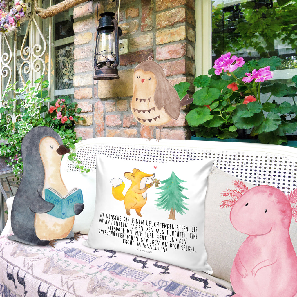 40x40 Kissen Fuchs  Weihnachtsbaum Kissenhülle, Kopfkissen, Sofakissen, Dekokissen, Motivkissen, Winter, Weihnachten, Weihnachtsdeko, Nikolaus, Advent, Heiligabend, Wintermotiv, Weihnachtsmann, Weihnachtstage, Fuchs, Schlittschuh, Weihnachtszeit, Weihnachtsdekoration