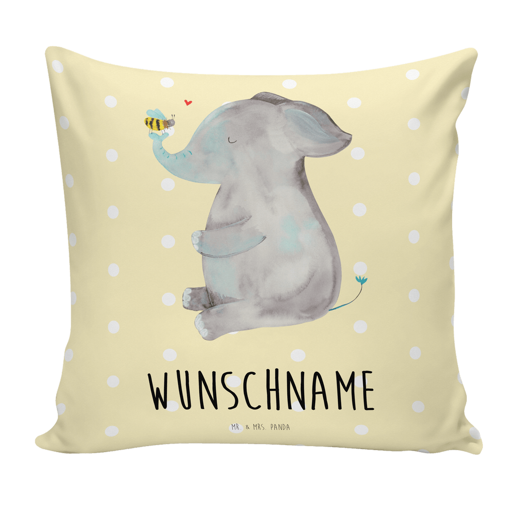 Personalisiertes Kissen Elefant & Biene Kissen, personalisiert, Name, Wunschname, bedrucken, Kopfkissen, Tiermotive, Gute Laune, lustige Sprüche, Tiere, Elefant, Biene, Liebe, Liebesbeweis, Jahrestag, Liebesgeschenk, Heiratsantrag, Hochzeitsgeschenk, Liebesspruch