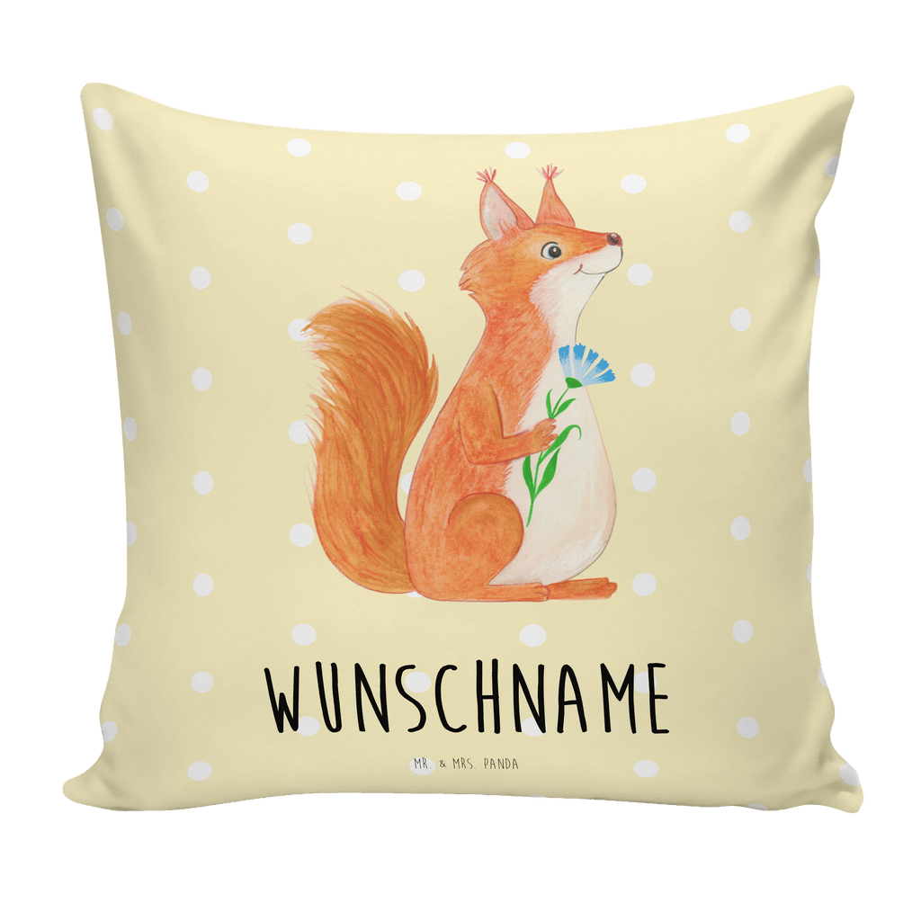 Personalisiertes Kissen Eichhörnchen Blume Kissen, personalisiert, Name, Wunschname, bedrucken, Kopfkissen, Tiermotive, Gute Laune, lustige Sprüche, Tiere, Eichhörnchen, Eichhorn, Spruch positiv, Lachen, Spaß, Motivation Sprüche, Motivation Bilder, glücklich Spruch, Spruch Deko