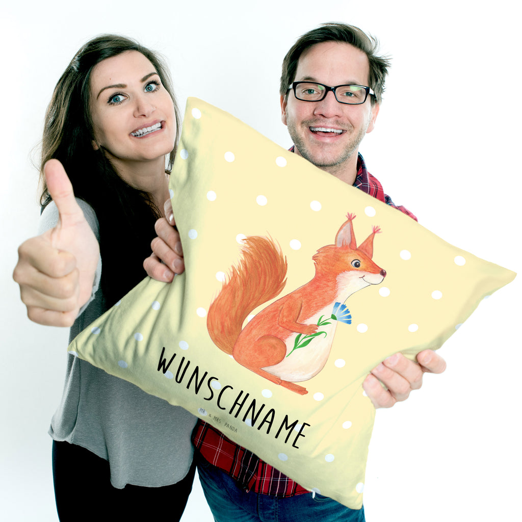 Personalisiertes Kissen Eichhörnchen Blume Kissen, personalisiert, Name, Wunschname, bedrucken, Kopfkissen, Tiermotive, Gute Laune, lustige Sprüche, Tiere, Eichhörnchen, Eichhorn, Spruch positiv, Lachen, Spaß, Motivation Sprüche, Motivation Bilder, glücklich Spruch, Spruch Deko