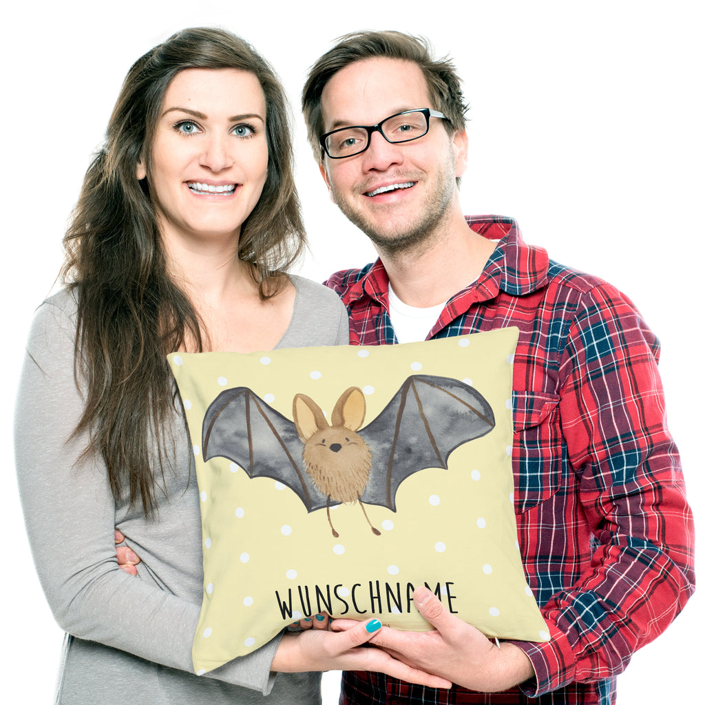 Personalisiertes Kissen Fledermaus Flügel Kissen, personalisiert, Name, Wunschname, bedrucken, Kopfkissen, Tiermotive, Gute Laune, lustige Sprüche, Tiere