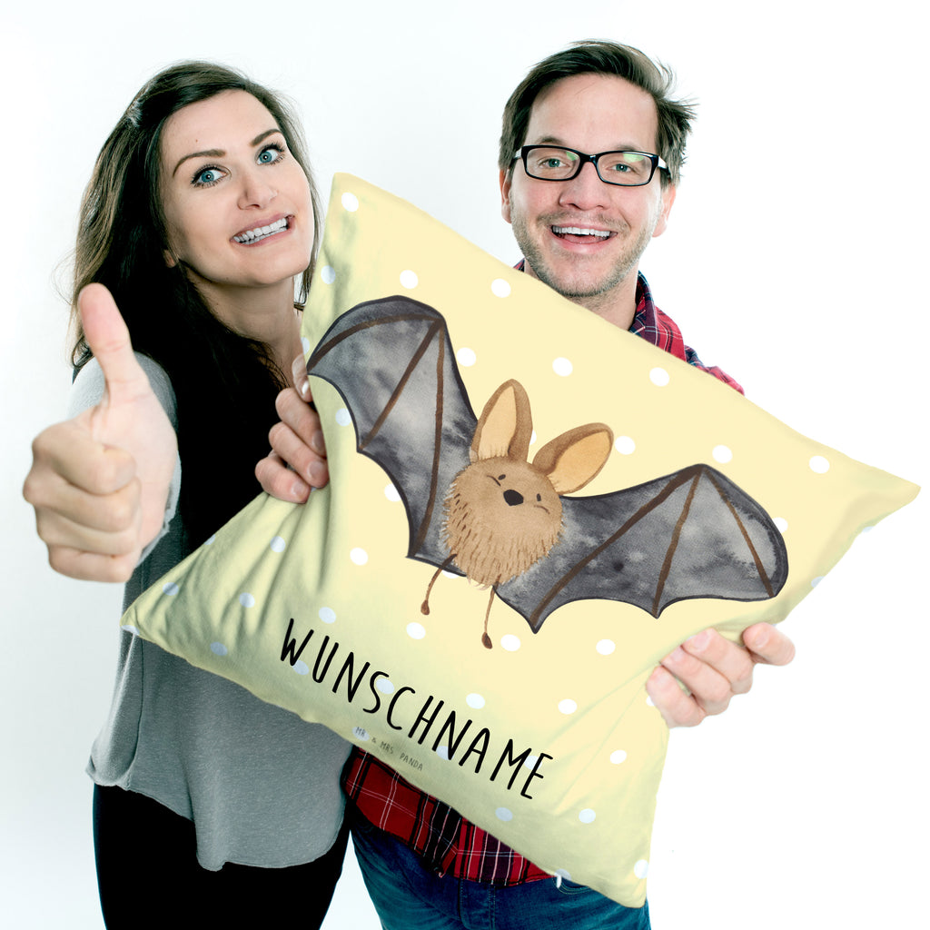 Personalisiertes Kissen Fledermaus Flügel Kissen, personalisiert, Name, Wunschname, bedrucken, Kopfkissen, Tiermotive, Gute Laune, lustige Sprüche, Tiere