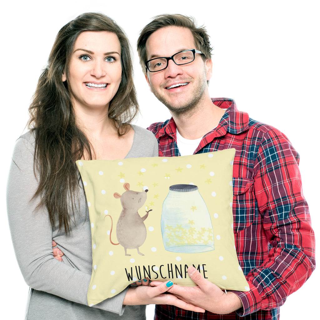 Personalisiertes Kissen Maus Sterne Kissen, personalisiert, Name, Wunschname, bedrucken, Kopfkissen, Tiermotive, Gute Laune, lustige Sprüche, Tiere, Maus, Sterne, Wunsch, Kind, Taufe, Taufgeschenk, Geburt, Schwangerschaft, erstes Kind, Kindergeburtstag, Geburtstag, Hoffnung, Träume