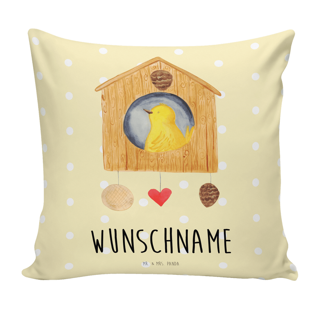 Personalisiertes Kissen Vogelhaus Kissen, personalisiert, Name, Wunschname, bedrucken, Kopfkissen, Tiermotive, Gute Laune, lustige Sprüche, Tiere, Vogel, Vögel, Vogelhaus, Vogelhäuschen, Home sweet home, Zuhause, Nest, Eigenheim, Familie, Wohnung, Haus, unser Haus, Lieblingsort, Castle