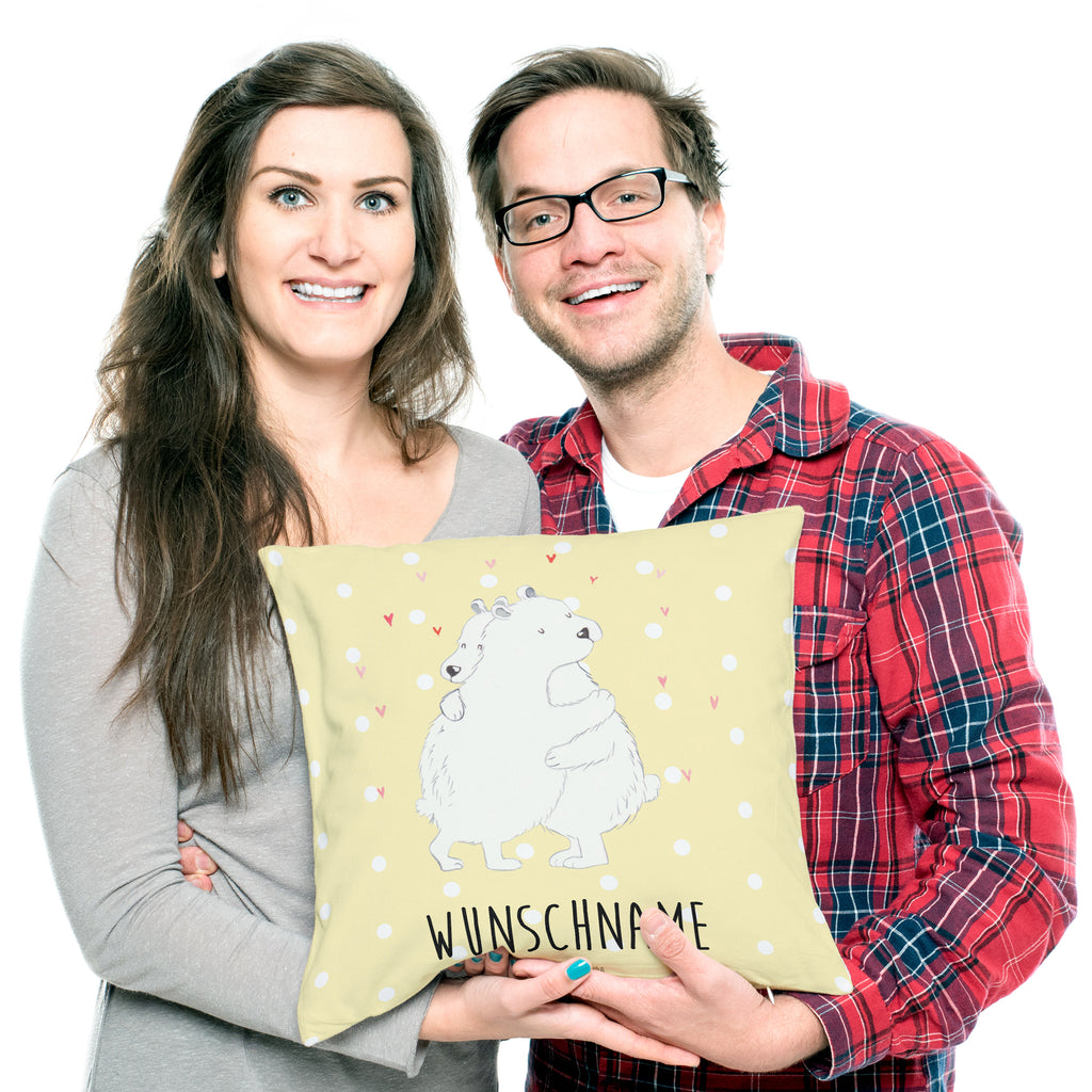 Personalisiertes Kissen Eisbär Umarmen Kissen, personalisiert, Name, Wunschname, bedrucken, Kopfkissen, Tiermotive, Gute Laune, lustige Sprüche, Tiere