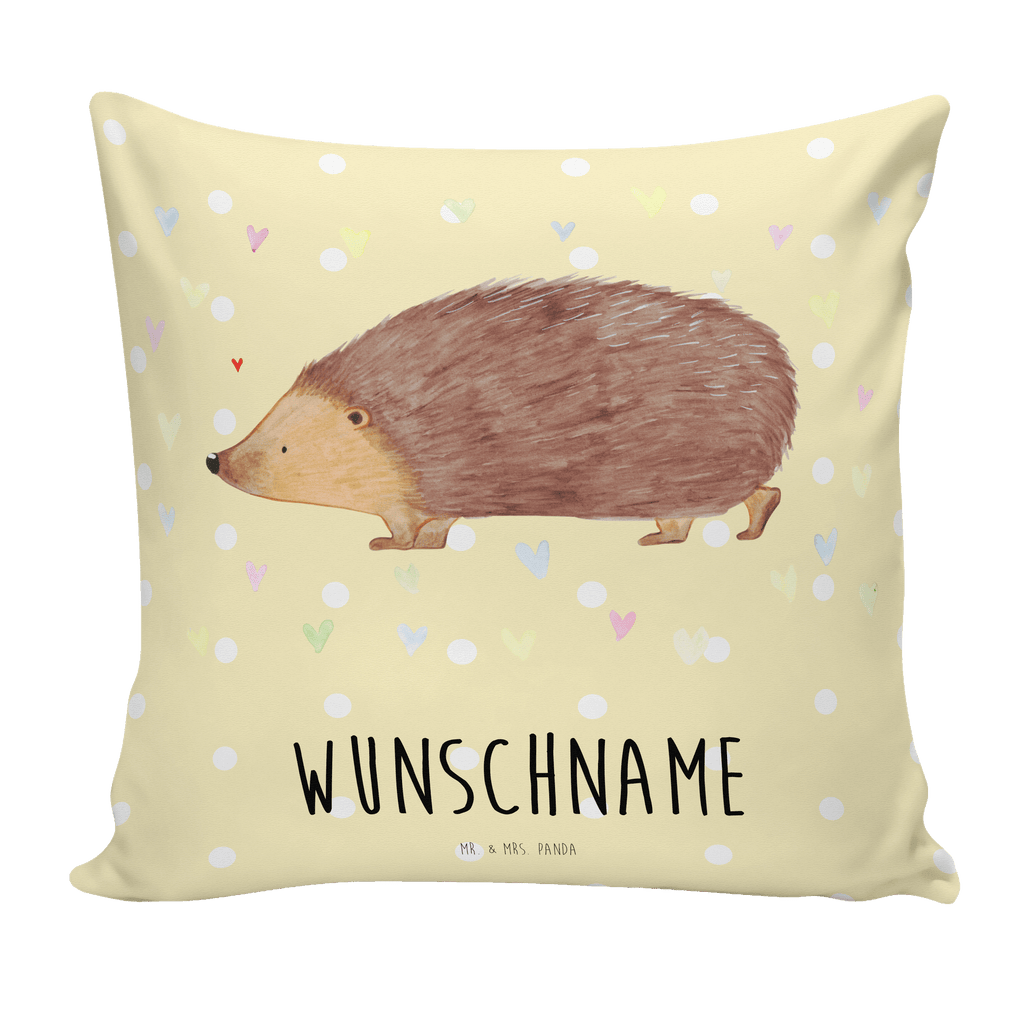 Personalisiertes Kissen Igel Herzen Kissen, personalisiert, Name, Wunschname, bedrucken, Kopfkissen, Tiermotive, Gute Laune, lustige Sprüche, Tiere, Liebe, Herz, Herzen, Igel, Vertrauen, Kuss, Leben