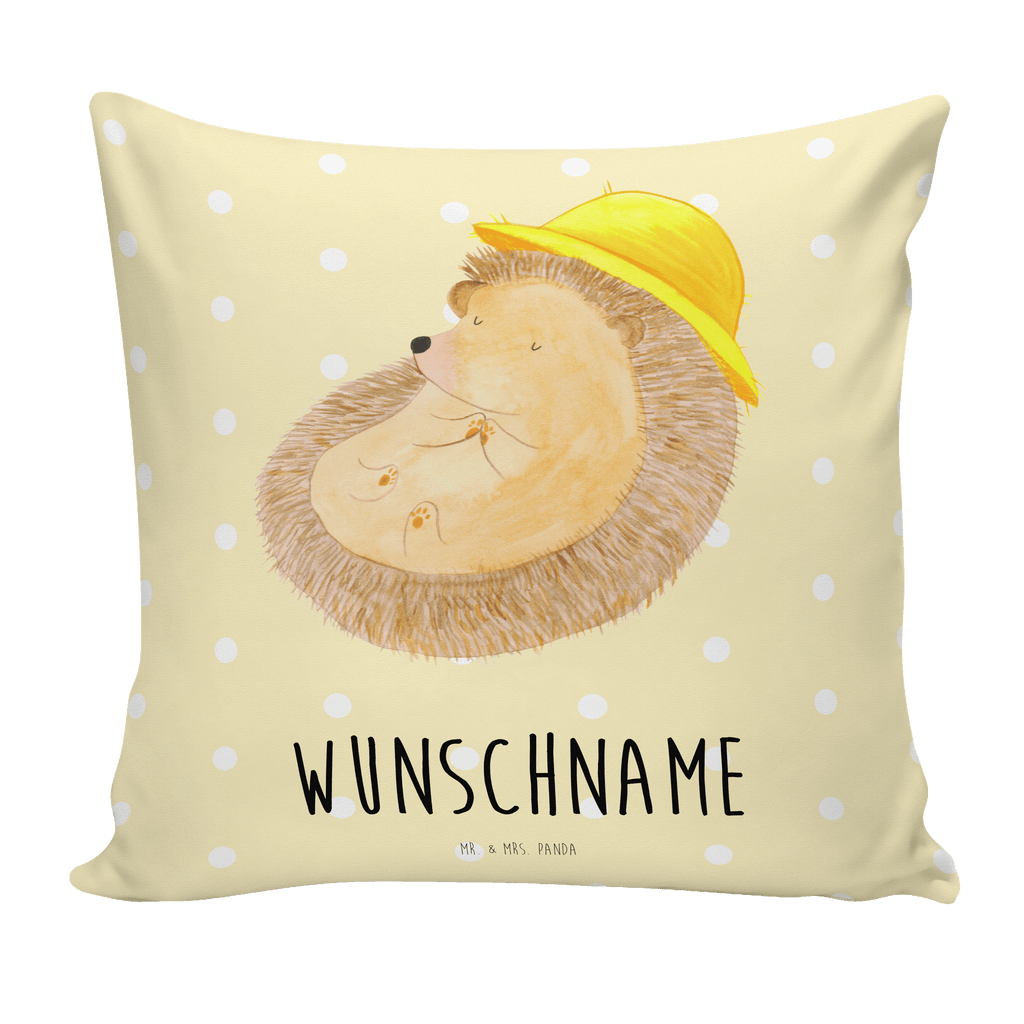 Personalisiertes Kissen Igel betet Kissen, personalisiert, Name, Wunschname, bedrucken, Kopfkissen, Tiermotive, Gute Laune, lustige Sprüche, Tiere, Igel, Igel mit Hut, Sonnenhut, Gott, Amen, beten, Leben, Dankbarkeit, Dankbar sein, dankbar, genießen