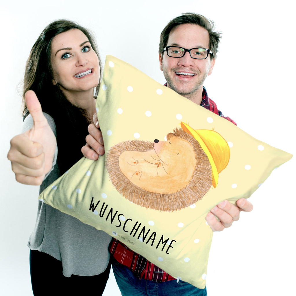 Personalisiertes Kissen Igel betet Kissen, personalisiert, Name, Wunschname, bedrucken, Kopfkissen, Tiermotive, Gute Laune, lustige Sprüche, Tiere, Igel, Igel mit Hut, Sonnenhut, Gott, Amen, beten, Leben, Dankbarkeit, Dankbar sein, dankbar, genießen