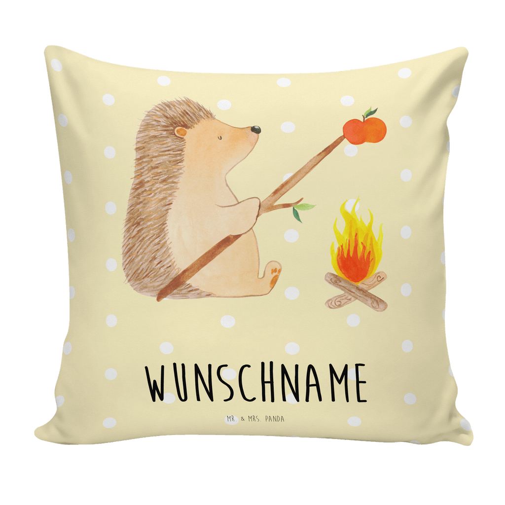 Personalisiertes Kissen Igel grillt Kissen, personalisiert, Name, Wunschname, bedrucken, Kopfkissen, Tiermotive, Gute Laune, lustige Sprüche, Tiere, Igel, Grillen, Ziele, Motivation, arbeitslos, Sinn des Lebens, Spruch