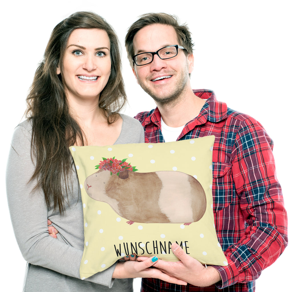 Personalisiertes Kissen Meerschweinchen weise Kissen, personalisiert, Name, Wunschname, bedrucken, Kopfkissen, Tiermotive, Gute Laune, lustige Sprüche, Tiere, Meerschweinchen, Meerie, Meeries, Wunder, Blumenkind, Realität, Spruch, Weisheit, Motivation, Wunderland