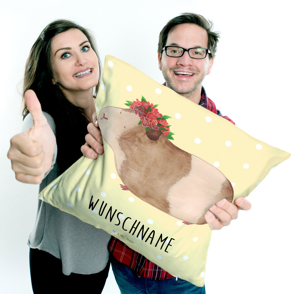 Personalisiertes Kissen Meerschweinchen weise Kissen, personalisiert, Name, Wunschname, bedrucken, Kopfkissen, Tiermotive, Gute Laune, lustige Sprüche, Tiere, Meerschweinchen, Meerie, Meeries, Wunder, Blumenkind, Realität, Spruch, Weisheit, Motivation, Wunderland