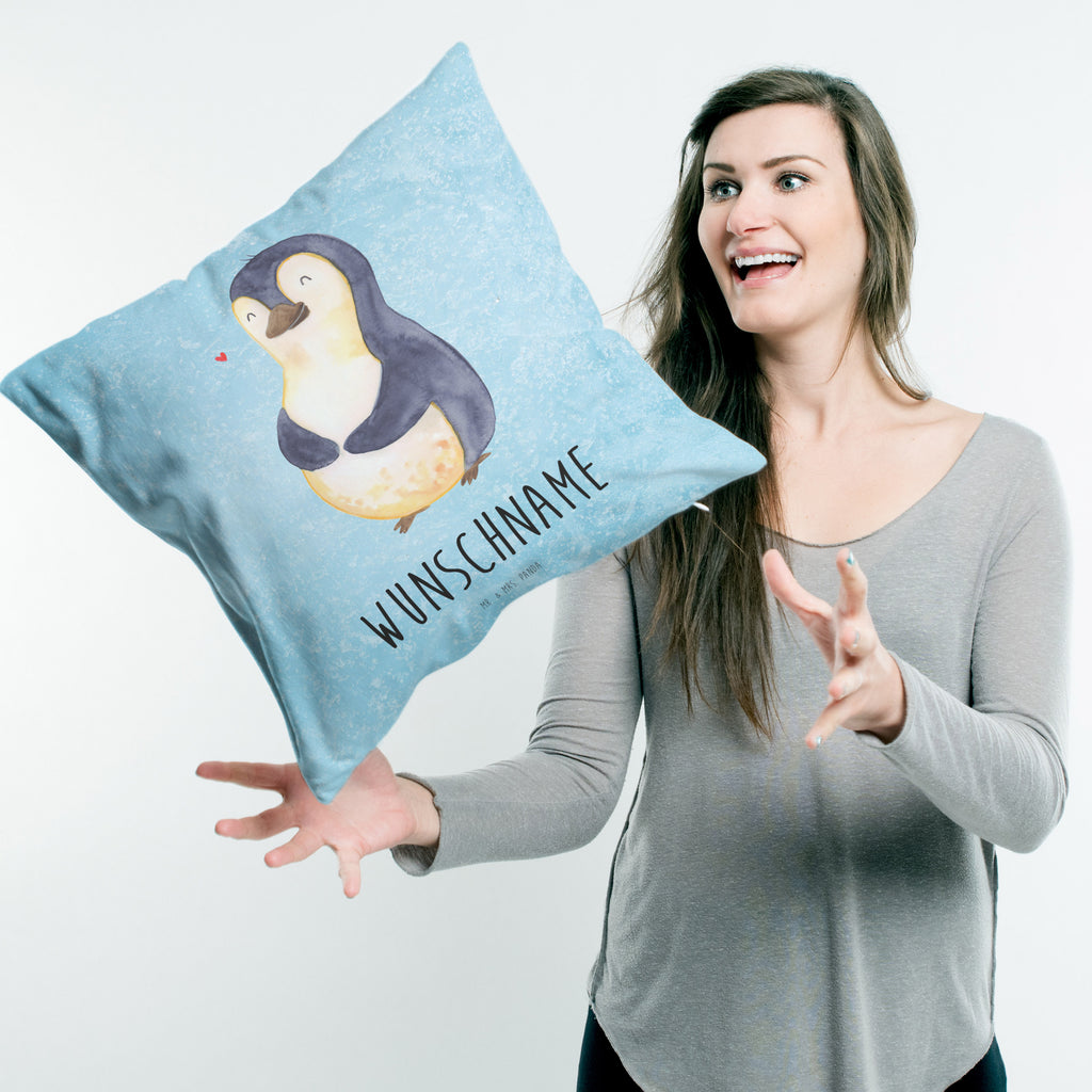 Personalisiertes Kissen Pinguin Diät Kissen, personalisiert, Name, Wunschname, bedrucken, Kopfkissen, Pinguin, Pinguine, Diät, Abnehmen, Abspecken, Gewicht, Motivation, Selbstliebe, Körperliebe, Selbstrespekt