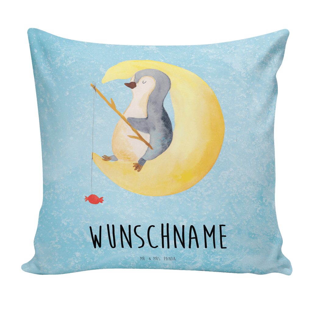 Personalisiertes Kissen Pinguin Mond Kissen, personalisiert, Name, Wunschname, bedrucken, Kopfkissen, Pinguin, Pinguine, Spruch, schlafen, Nachtruhe, Einschlafen, Schlafzimmer, Schlafstörungen, Gästezimmer