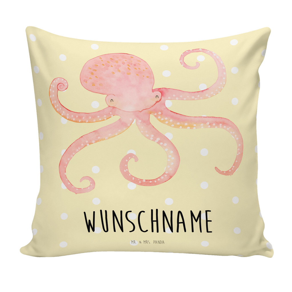 Personalisiertes Kissen Tintenfisch Kissen, personalisiert, Name, Wunschname, bedrucken, Kopfkissen, Tiermotive, Gute Laune, lustige Sprüche, Tiere, Meer, Meerestier, Krake, Tintenfisch, Arme, Wasser, Ozean