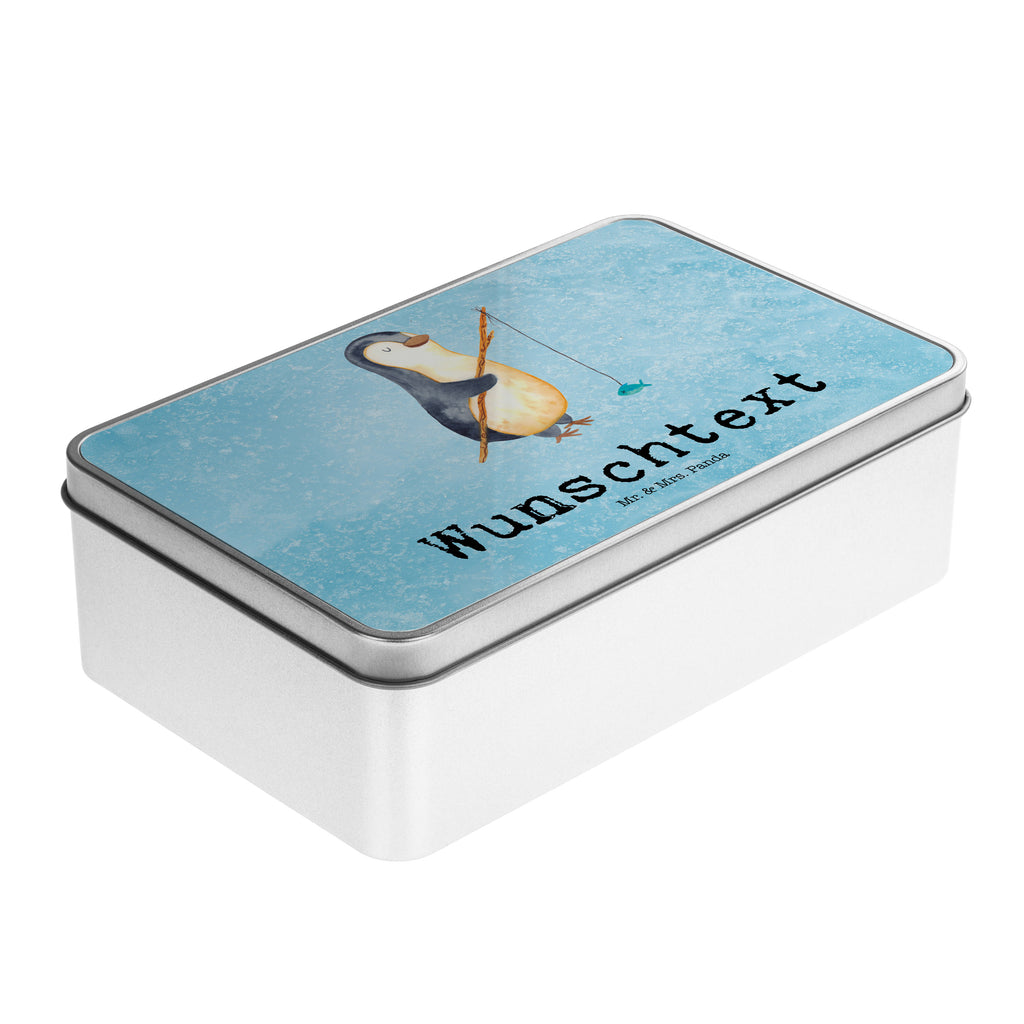 Personalisierte Metalldose Pinguin Angler Personalisierte Metalldose, Dose mit Namen, Namensdose, Kiste mit Namen, Namenskiste, Pinguin, Pinguine, Angeln, Angler, Tagträume, Hobby, Plan, Planer, Tagesplan, Neustart, Motivation, Geschenk, Freundinnen, Geschenkidee, Urlaub, Wochenende