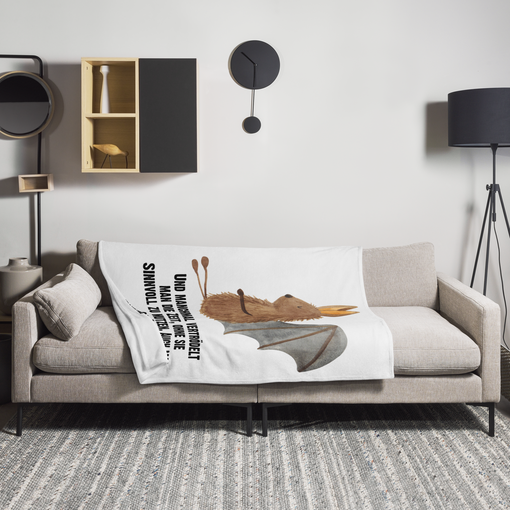 Kuscheldecke Fledermaus sitzend Decke, Wohndecke, Tagesdecke, Wolldecke, Sofadecke, Tiermotive, Gute Laune, lustige Sprüche, Tiere, Fledermaus, Fledermäuse, Motivation, entspannen