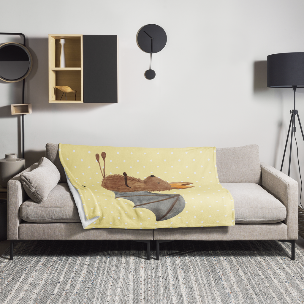 Kuscheldecke Fledermaus sitzend Decke, Wohndecke, Tagesdecke, Wolldecke, Sofadecke, Tiermotive, Gute Laune, lustige Sprüche, Tiere, Fledermaus, Fledermäuse, Motivation, entspannen