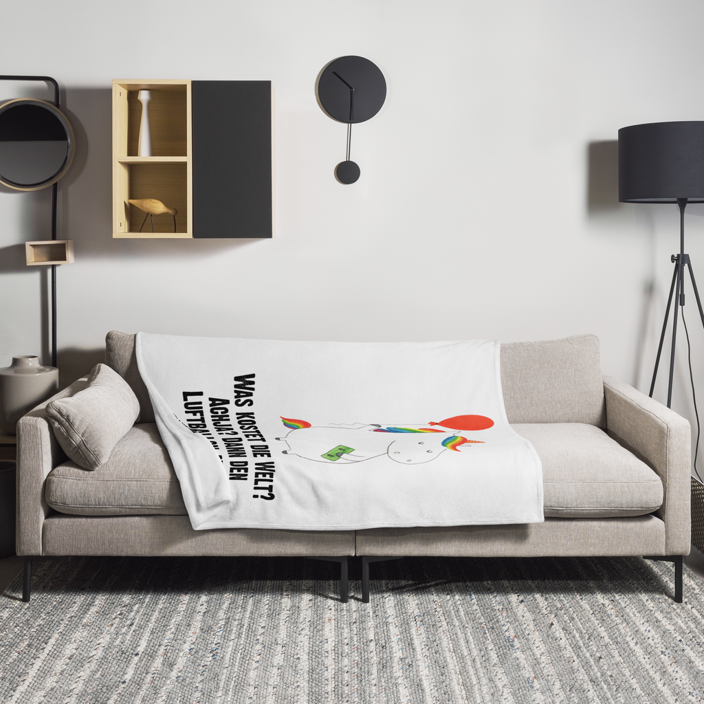 Kuscheldecke Einhorn Luftballon Decke, Wohndecke, Tagesdecke, Wolldecke, Sofadecke, Einhorn, Einhörner, Einhorn Deko, Pegasus, Unicorn, Luftballon, Geld, Lebenslust, Freude, Geschenk, Freundin