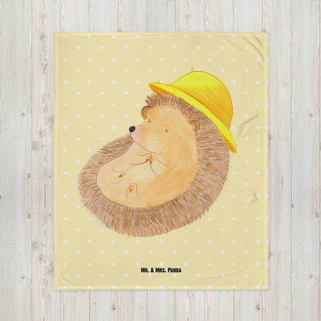 Kuscheldecke Igel betet Decke, Wohndecke, Tagesdecke, Wolldecke, Sofadecke, Tiermotive, Gute Laune, lustige Sprüche, Tiere, Igel, Igel mit Hut, Sonnenhut, Gott, Amen, beten, Leben, Dankbarkeit, Dankbar sein, dankbar, genießen