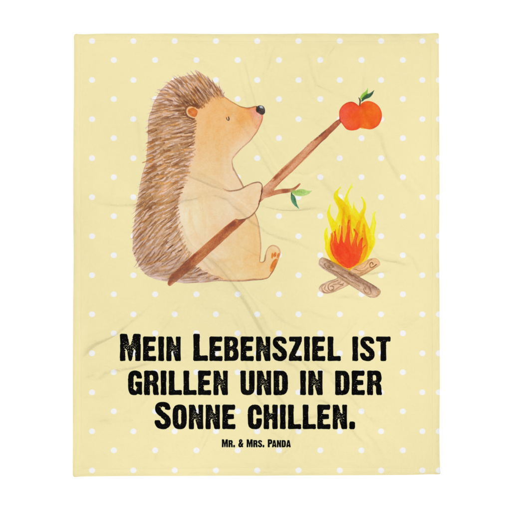 Kuscheldecke Igel grillt Decke, Wohndecke, Tagesdecke, Wolldecke, Sofadecke, Tiermotive, Gute Laune, lustige Sprüche, Tiere, Igel, Grillen, Ziele, Motivation, arbeitslos, Sinn des Lebens, Spruch