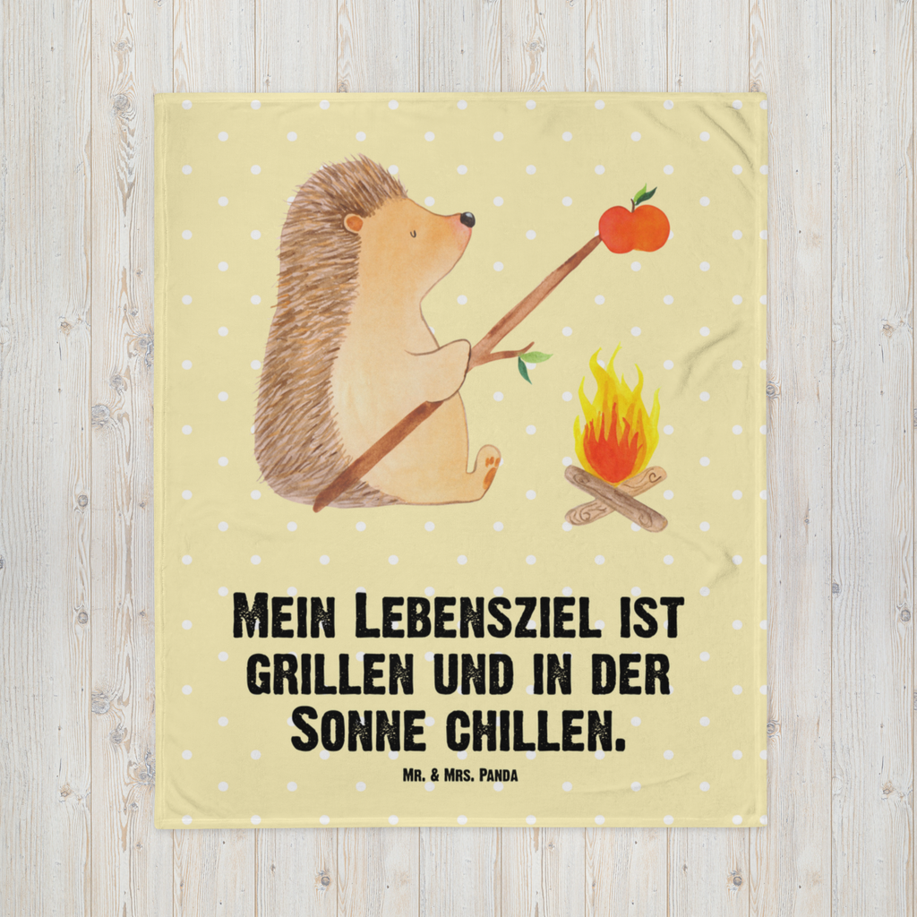 Kuscheldecke Igel grillt Decke, Wohndecke, Tagesdecke, Wolldecke, Sofadecke, Tiermotive, Gute Laune, lustige Sprüche, Tiere, Igel, Grillen, Ziele, Motivation, arbeitslos, Sinn des Lebens, Spruch