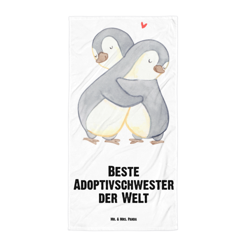 XL Badehandtuch Pinguin Beste Adoptivschwester der Welt Handtuch, Badetuch, Duschtuch, Strandtuch, Saunatuch, für, Dankeschön, Geschenk, Schenken, Geburtstag, Geburtstagsgeschenk, Geschenkidee, Danke, Bedanken, Mitbringsel, Freude machen, Geschenktipp, Adoptivschwester, Adoptiv, adoptiert, Schwester, Geschwister, Schwesterherz, Sister, Familie, Kleinigkeit, Beste, Tochter
