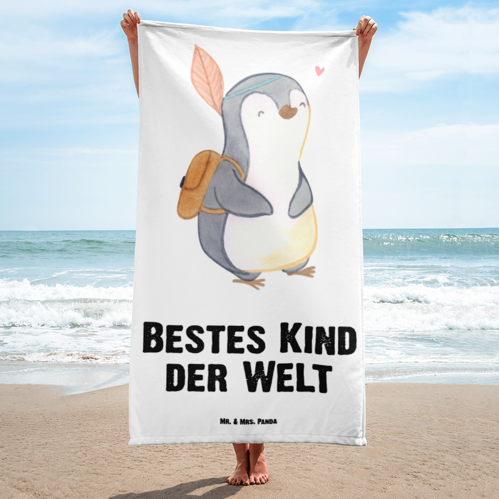 XL Badehandtuch Pinguin Bestes Kind der Welt Handtuch, Badetuch, Duschtuch, Strandtuch, Saunatuch, für, Dankeschön, Geschenk, Schenken, Geburtstag, Geburtstagsgeschenk, Geschenkidee, Danke, Bedanken, Mitbringsel, Freude machen, Geschenktipp, Kinder, Kind, Kid, Kids, Kiddy, Bestes, Tochter, Sohn, Nachwuchs, Geburt, Liebling, Taufe