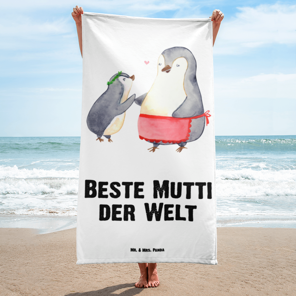 XL Badehandtuch Pinguin Beste Mutti der Welt Handtuch, Badetuch, Duschtuch, Strandtuch, Saunatuch, für, Dankeschön, Geschenk, Schenken, Geburtstag, Geburtstagsgeschenk, Geschenkidee, Danke, Bedanken, Mitbringsel, Freude machen, Geschenktipp, Mama, Mami, Mutter, Muttertag, Mutti, Ma, Tochter, Sohn, Beste Mama, Beste, Supermama