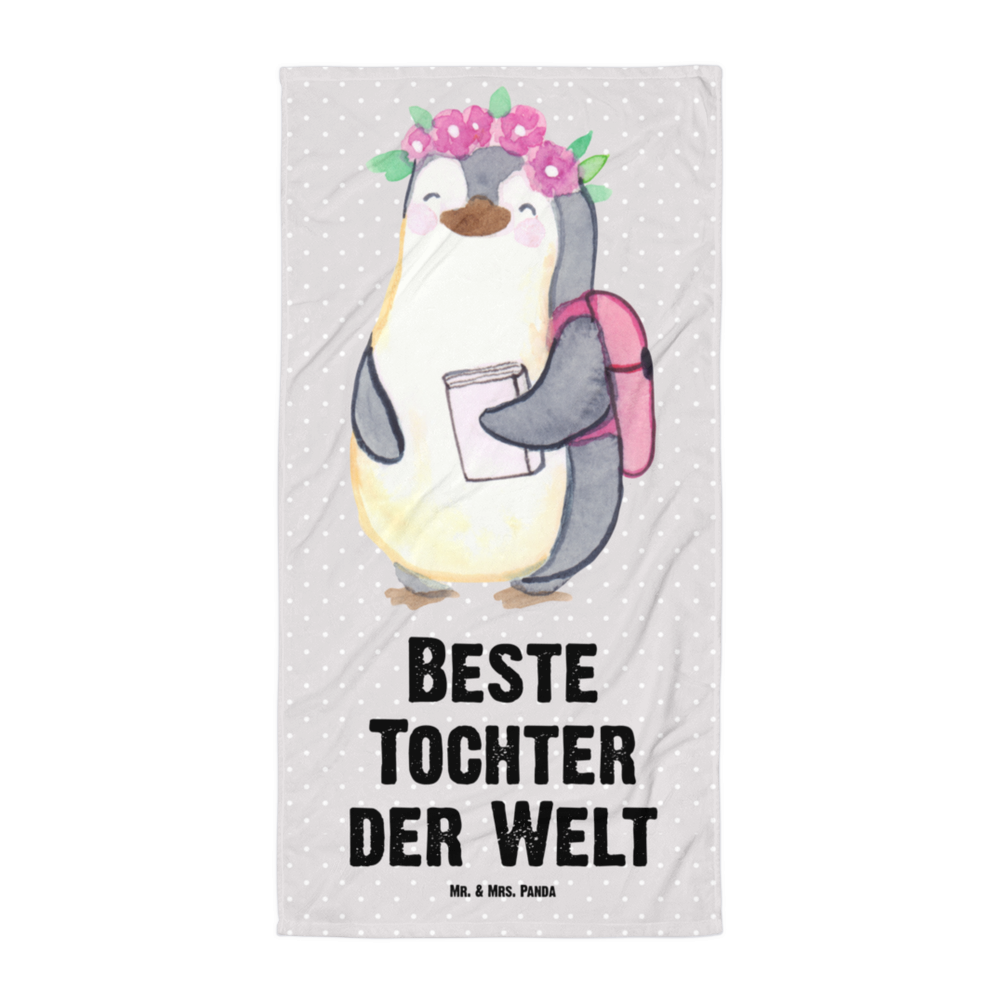 XL Badehandtuch Pinguin Beste Tochter der Welt Handtuch, Badetuch, Duschtuch, Strandtuch, Saunatuch, für, Dankeschön, Geschenk, Schenken, Geburtstag, Geburtstagsgeschenk, Geschenkidee, Danke, Bedanken, Mitbringsel, Freude machen, Geschenktipp, Tochter, Töchter, Töchterchen, Geburt, Kleine, Mutter, Vater, Kind, Kinder, Familie, Belohnung