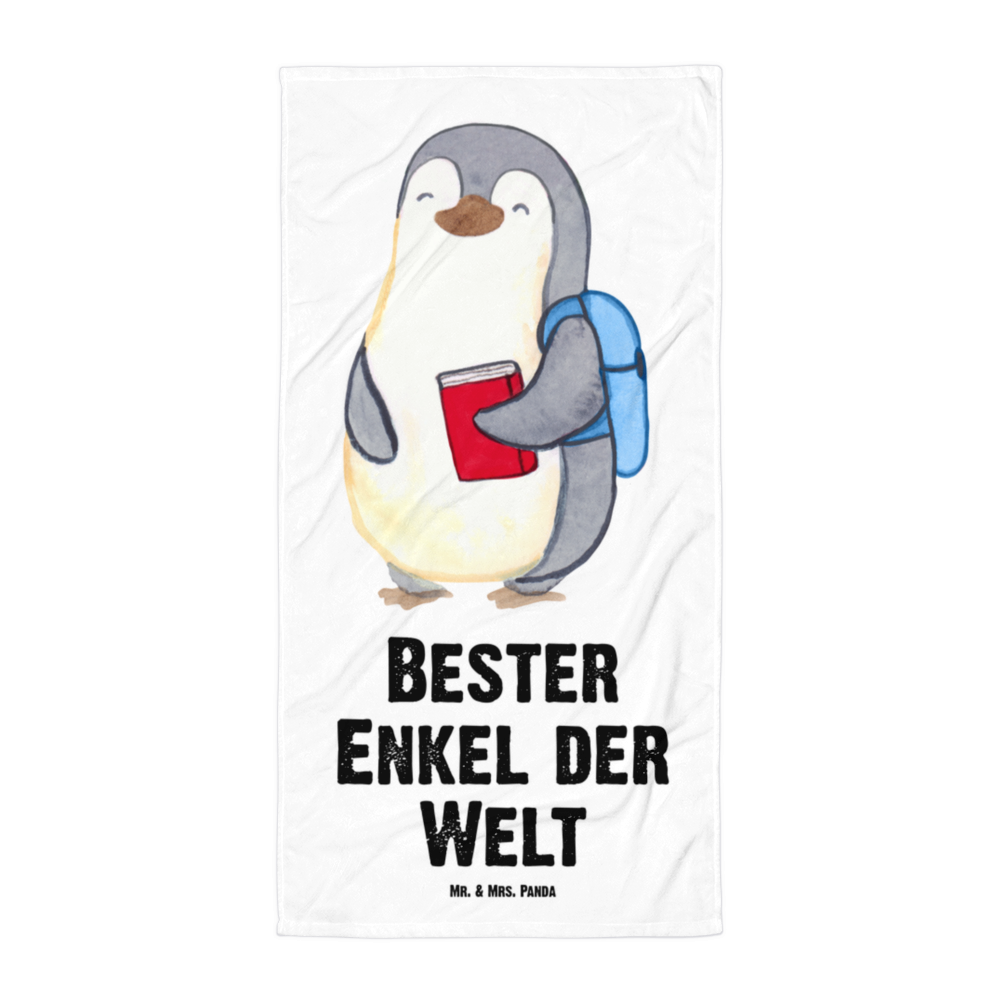 XL Badehandtuch Pinguin Bester Enkel der Welt Handtuch, Badetuch, Duschtuch, Strandtuch, Saunatuch, für, Dankeschön, Geschenk, Schenken, Geburtstag, Geburtstagsgeschenk, Geschenkidee, Danke, Bedanken, Mitbringsel, Freude machen, Geschenktipp, Enkel, Enkelkind, Enkelsohn, Oma, Opa, Kind von Tochter, Kind von Sohn, Taufe, Großsohn