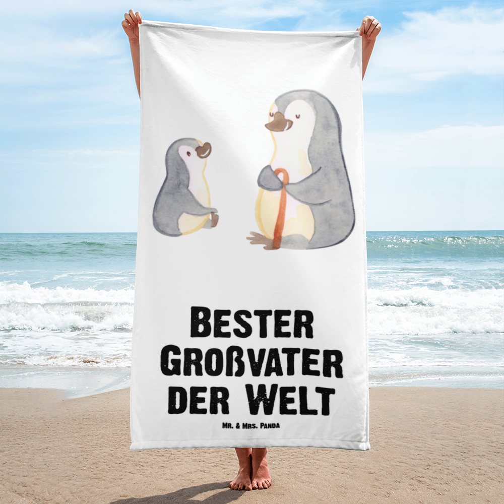 XL Badehandtuch Pinguin Bester Großvater der Welt Handtuch, Badetuch, Duschtuch, Strandtuch, Saunatuch, für, Dankeschön, Geschenk, Schenken, Geburtstag, Geburtstagsgeschenk, Geschenkidee, Danke, Bedanken, Mitbringsel, Freude machen, Geschenktipp, Großvater, Grossvater, Opa, Opi. Großpapa, Großeltern, enkel, Enkelin, Enkelkind, Kleinigkeit, Oppa, Oppi, Bester