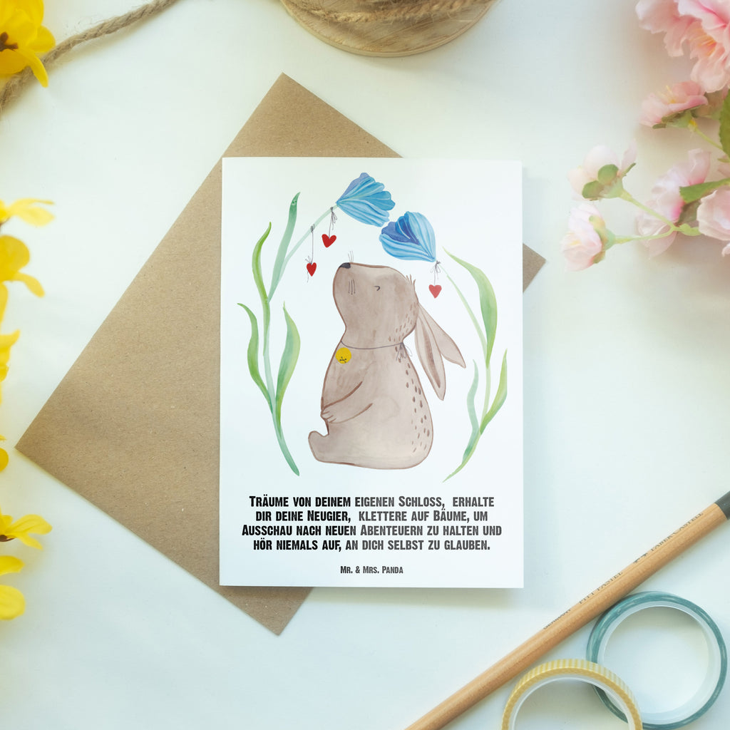 Personalisierte Grußkarte Hase Blume Personalisierte Grußkarte, Personalisiertere Klappkarte, Personalisierte Einladungskarte, Personalisierte Glückwunschkarte, Personalisierte Hochzeitskarte, Personalisierte Geburtstagskarte, Grußkarte mit Namen, Grußkarte selber drucken, Grußkarte selbst gestalten, Grußkarte mit persönlichen Nachrichten, Grußkarte als Geldgeschenk, Grußkarten personalisiert, Ostern, Osterhase, Ostergeschenke, Osternest, Osterdeko, Geschenk zu Ostern, Hase, Kaninchen, Kind, Taufe, Taufgeschenk, Geburt, Schwangerschaft, erstes Kind, Kindergeburtstag, Geburtstag, Hoffnung, Träume