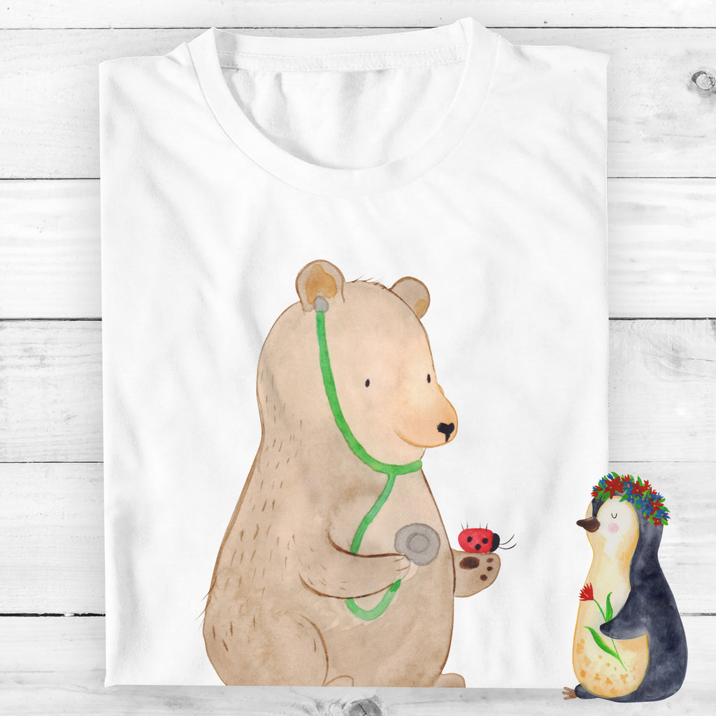 Größe XXL Personalisiertes T-Shirt Bär Arzt T-Shirt Personalisiert, T-Shirt mit Namen, T-Shirt mit Aufruck, Männer, Frauen, Wunschtext, Bedrucken, Bär, Teddy, Teddybär, Arzt, Ärztin, Doktor, Professor, Doktorin, Professorin