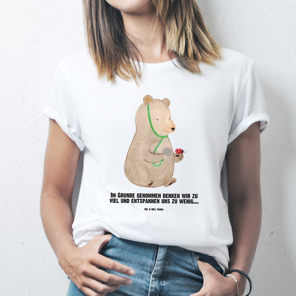 Größe XXL Personalisiertes T-Shirt Bär Arzt T-Shirt Personalisiert, T-Shirt mit Namen, T-Shirt mit Aufruck, Männer, Frauen, Wunschtext, Bedrucken, Bär, Teddy, Teddybär, Arzt, Ärztin, Doktor, Professor, Doktorin, Professorin
