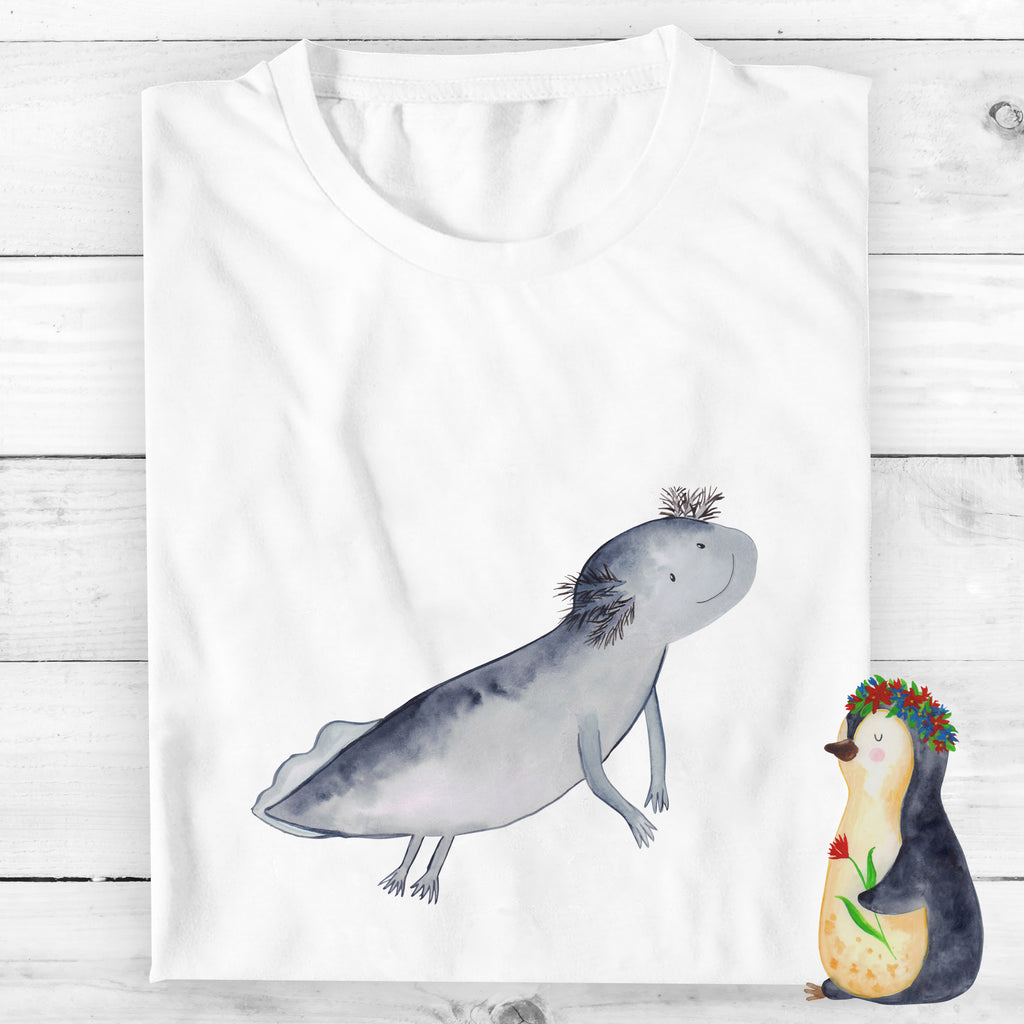 Größe XL Personalisiertes T-Shirt Axolotl schwimmt T-Shirt Personalisiert, T-Shirt mit Namen, T-Shirt mit Aufruck, Männer, Frauen, Axolotl, Molch, Axolot, Schwanzlurch, Lurch, Lurche, Problem, Probleme, Lösungen, Motivation