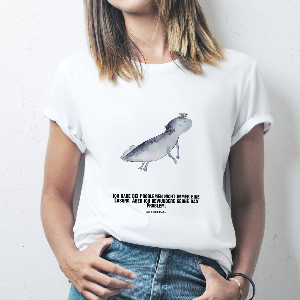 Größe XL Personalisiertes T-Shirt Axolotl schwimmt T-Shirt Personalisiert, T-Shirt mit Namen, T-Shirt mit Aufruck, Männer, Frauen, Axolotl, Molch, Axolot, Schwanzlurch, Lurch, Lurche, Problem, Probleme, Lösungen, Motivation