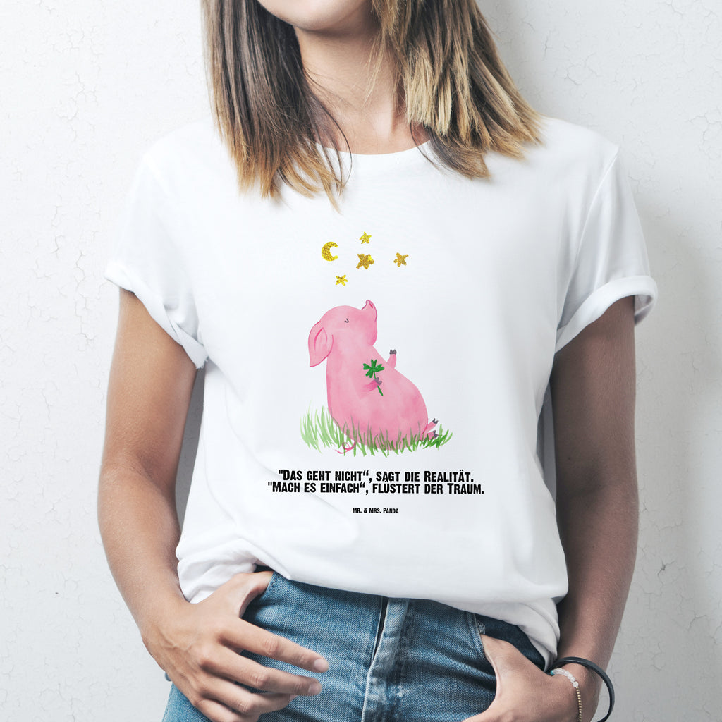 Größe XXL Personalisiertes T-Shirt Glücksschwein T-Shirt Personalisiert, T-Shirt mit Namen, T-Shirt mit Aufruck, Männer, Frauen, Wunschtext, Bedrucken, Tiermotive, Gute Laune, lustige Sprüche, Tiere, Glücksschwein. Glück, Schwein, Schweinchen, Sterne, Sernchen, Ziele, Träume, Motivation, Glücksbringer
