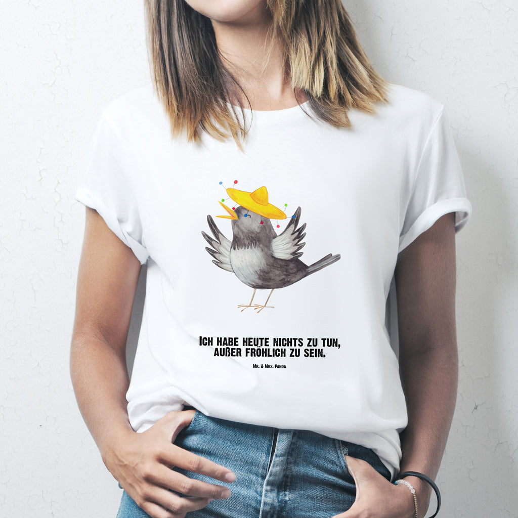 Größe XXL Personalisiertes T-Shirt Rabe mit Sombrero T-Shirt Personalisiert, T-Shirt mit Namen, T-Shirt mit Aufruck, Männer, Frauen, Wunschtext, Bedrucken, Tiermotive, Gute Laune, lustige Sprüche, Tiere, Rabe, Vogel, Vögel, Spruch positiv, fröhlich sein, glücklich sein, Glück Spruch, froh, Elster, Motivation